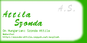 attila szonda business card